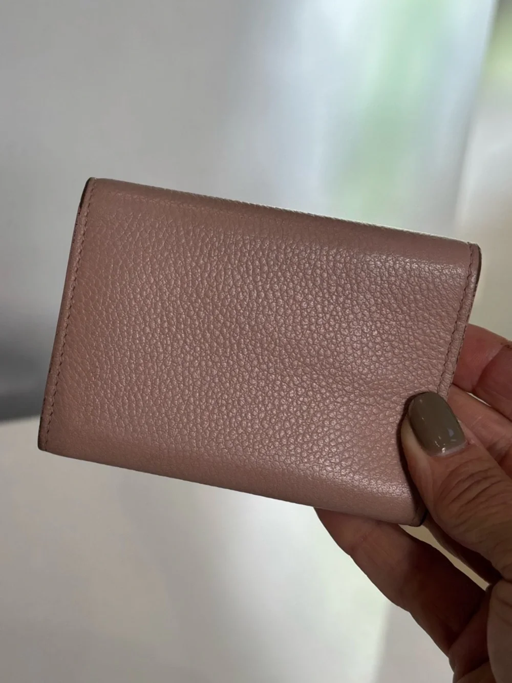 Saint Laurent YSL Blush Pink Leather Small Wallet Snap Closure Compact Mini Coin - Picture 4 of 11